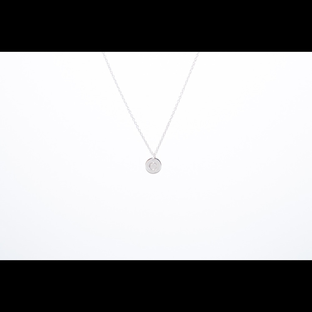 C initial Necklace sterling silver necklace